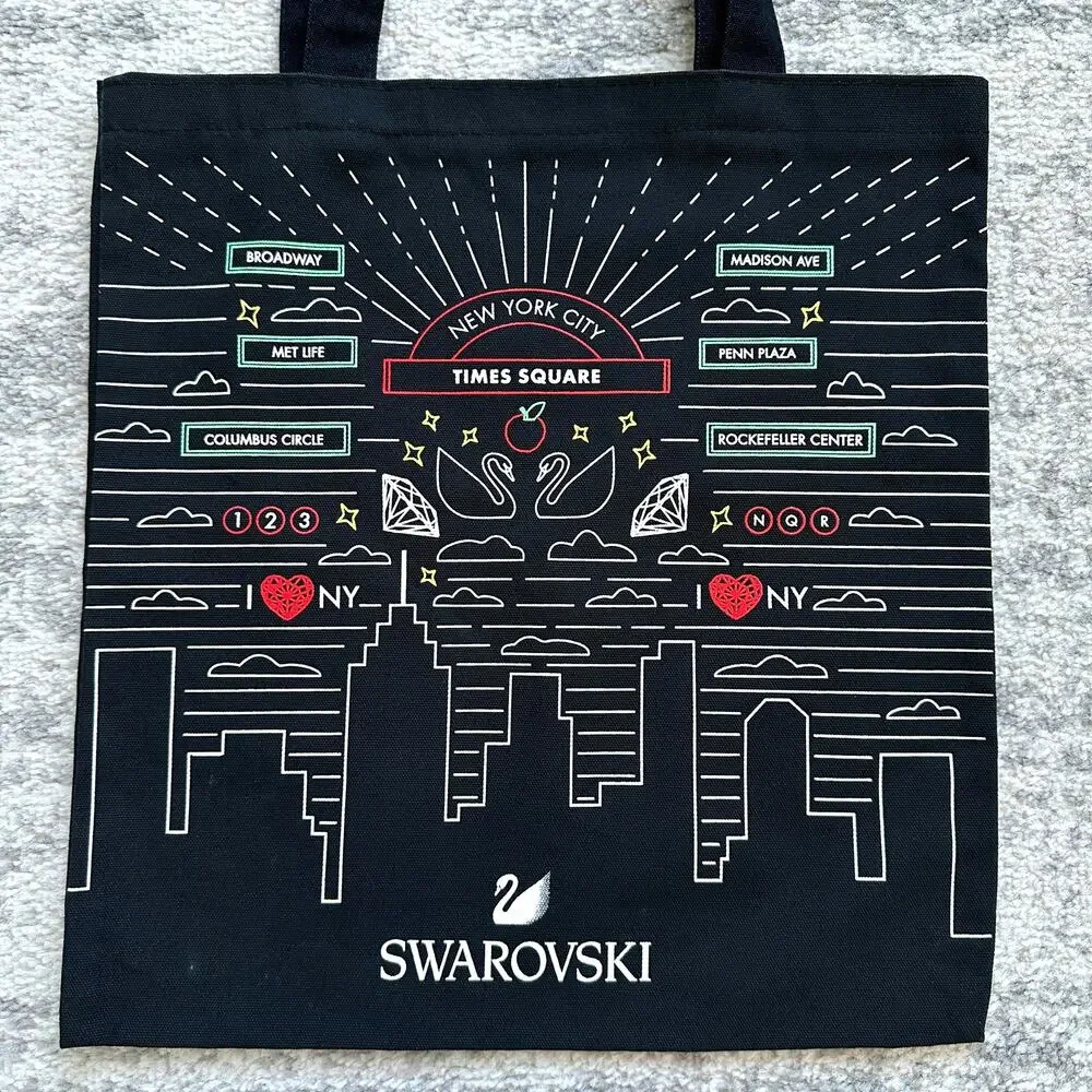 Swarovski New York Skyline Black Canvas Tote Shoulder Bag Limited Edition